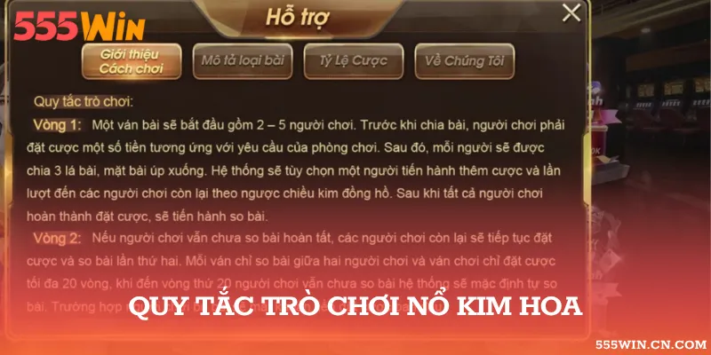 Quy tắc đánh bài Nổ Kim Hoa cụ thể